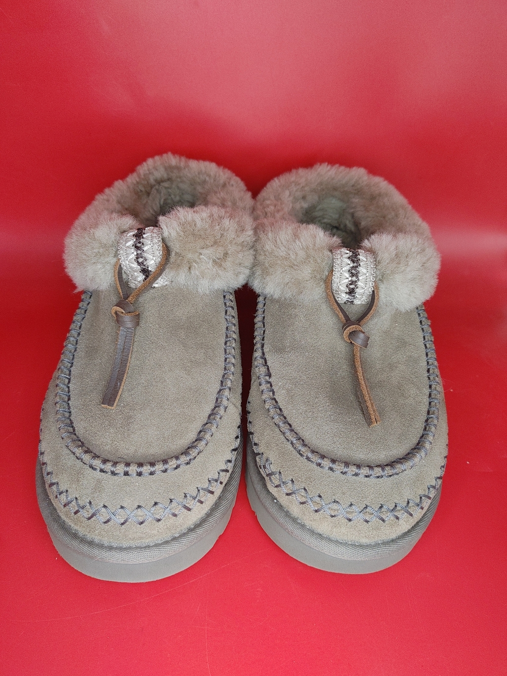 UGG Taupe Shearling-Lined Slipper
